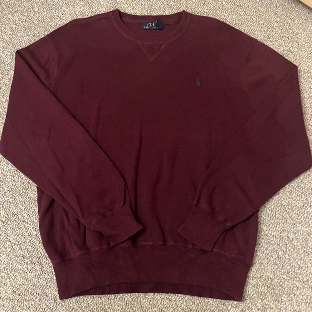 Large Red / Maroon Polo Ralph Lauren Crewneck Sweater
